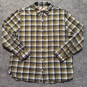 Best Made Co.‎ Flannel Shirt Plaid Button Up Long Sleeve Casual 2XL Green